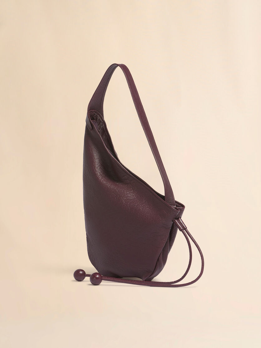 Stutterheim X Marni Small Burgundy Nappa Hobo Bag
