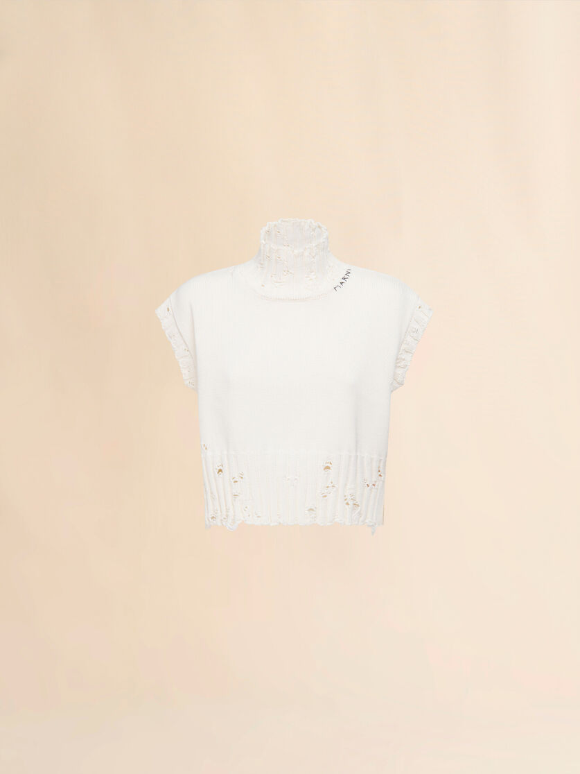 stutterheim x marni White cotton cropped vest