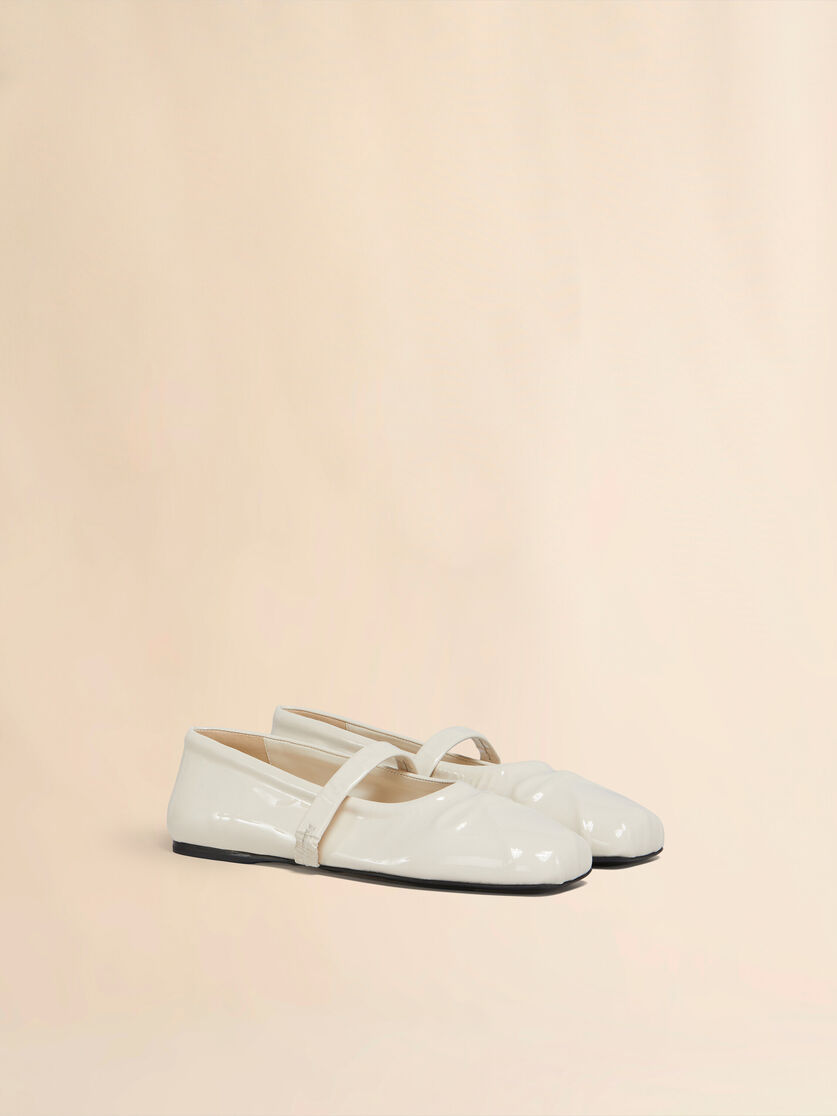 Stutterheim X Marni White Patent Leather Mary Jane
