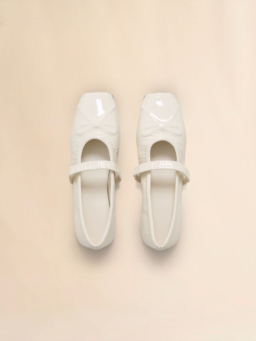 Stutterheim X Marni White Patent Leather Mary Jane