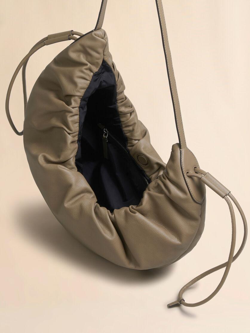 Stutterheim X Marni Taupe Leather Scrunchie Small Hobo Bag