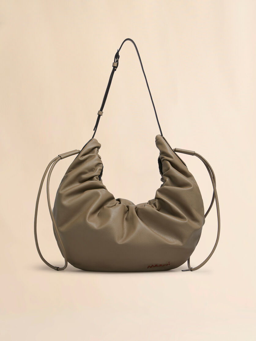 stutterheim x marni Taupe leather Scrunchie small hobo bag