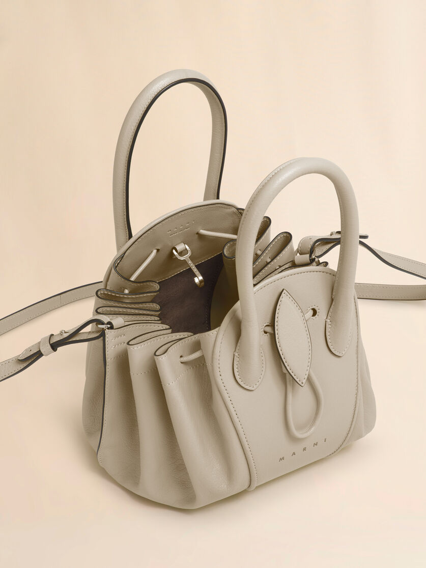 Stutterheim X Marni Taupe Leather Tulipea Small Handbag