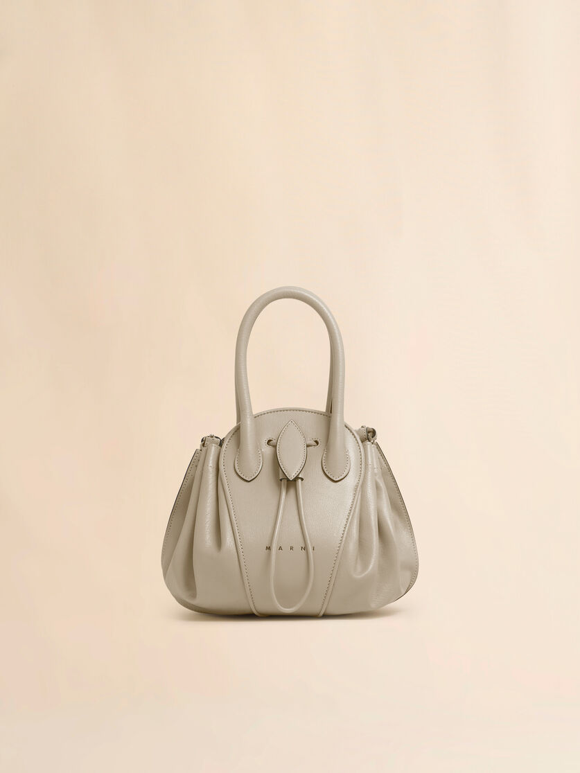 stutterheim x marni Taupe leather Tulipea small handbag