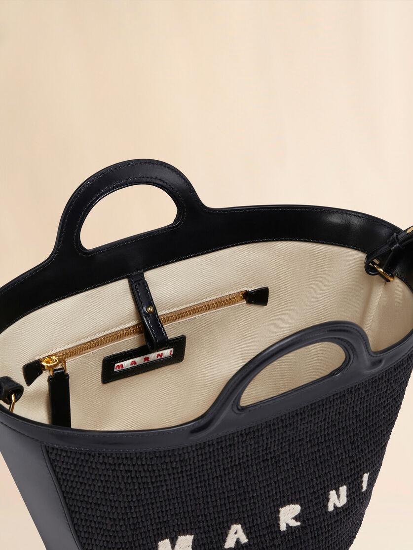 Stutterheim X Marni Tropicalia Small Bag In Black Leather And Raffia-effect Fabric