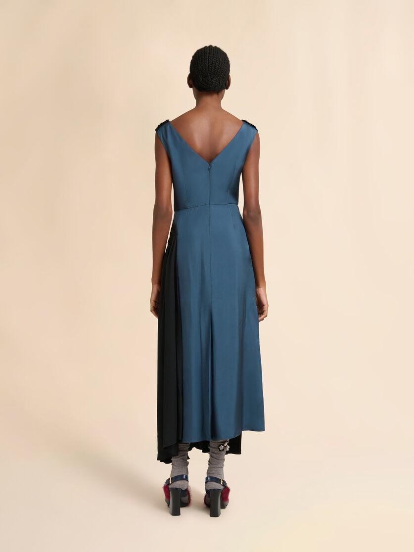 Stutterheim X Marni Turquoise Twill Dress With Asymmetric Draping