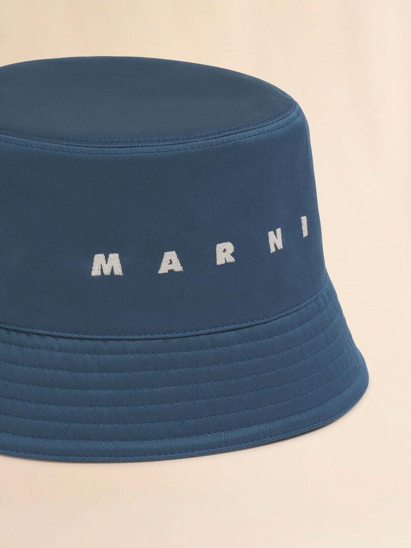 Stutterheim X Marni Turquoise Water-repellent Gabardine Bucket Hat With Embroidered Logo