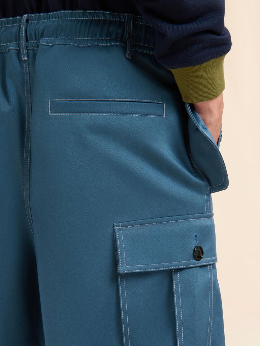 Stutterheim X Marni Turquoise Water-repellent Gabardine Workwear Pants