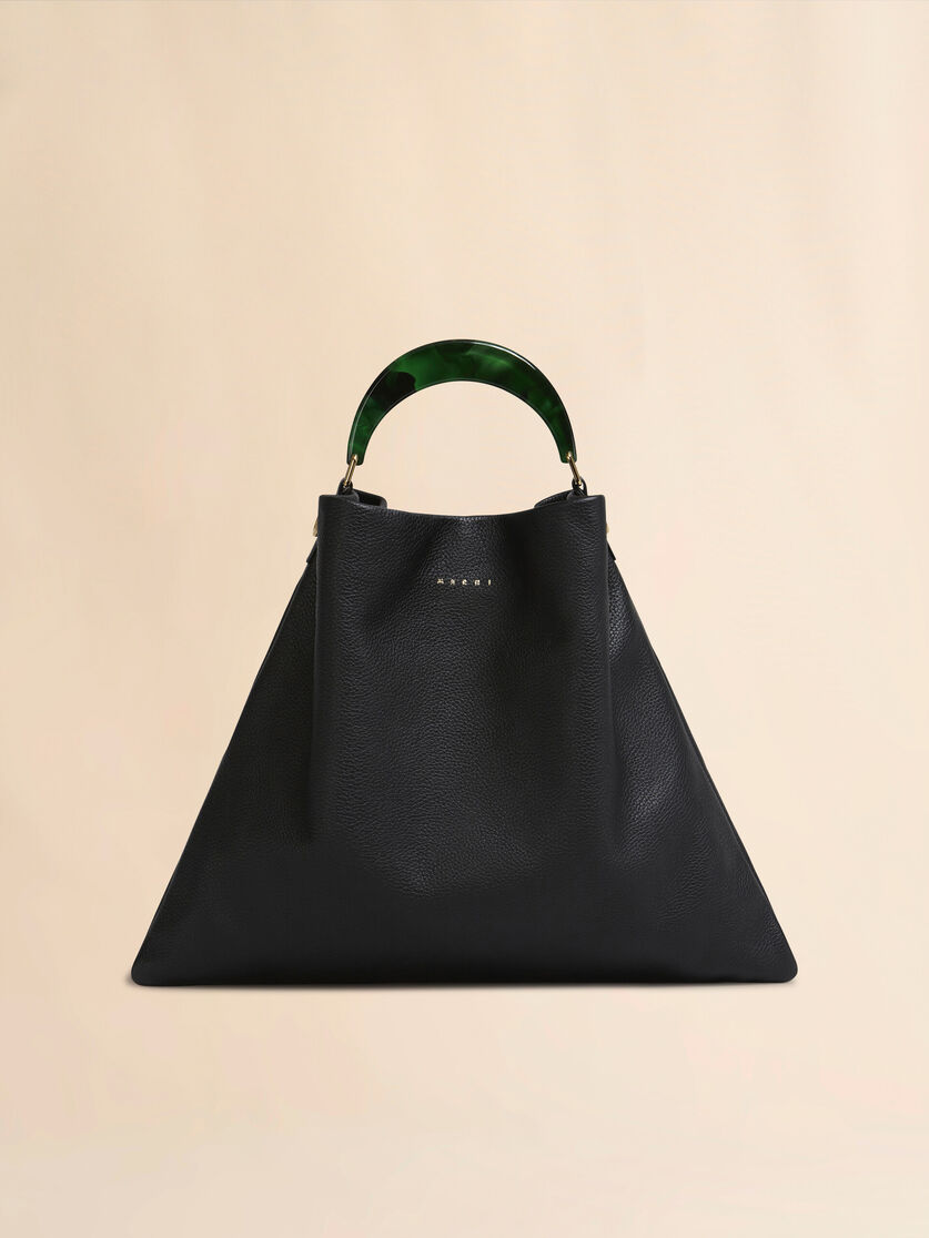 stutterheim x marni Venice Medium Bag in black leather