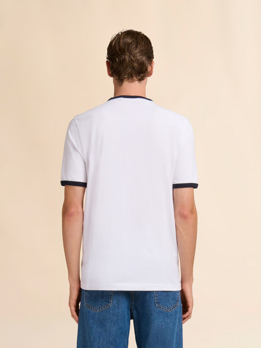 Stutterheim X Marni White Cotton T-shirt With Contrast Trims