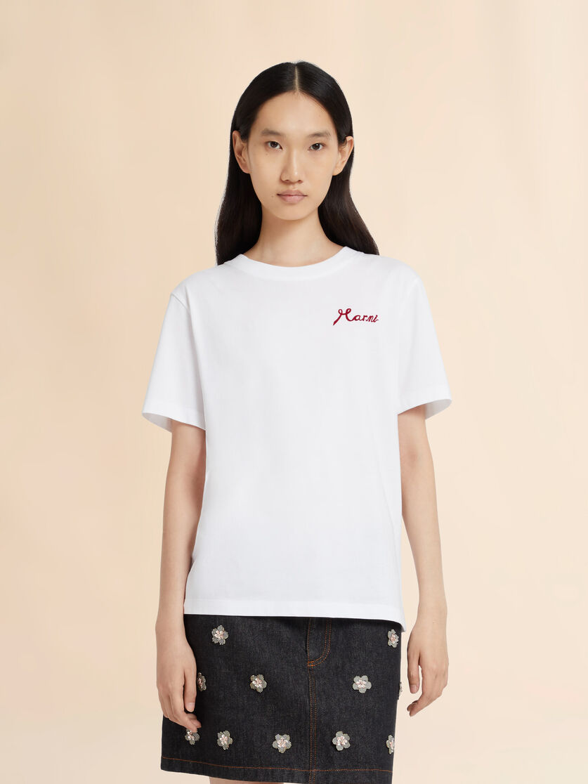 Stutterheim X Marni White Cotton T-shirt With Flocked Marni Logo