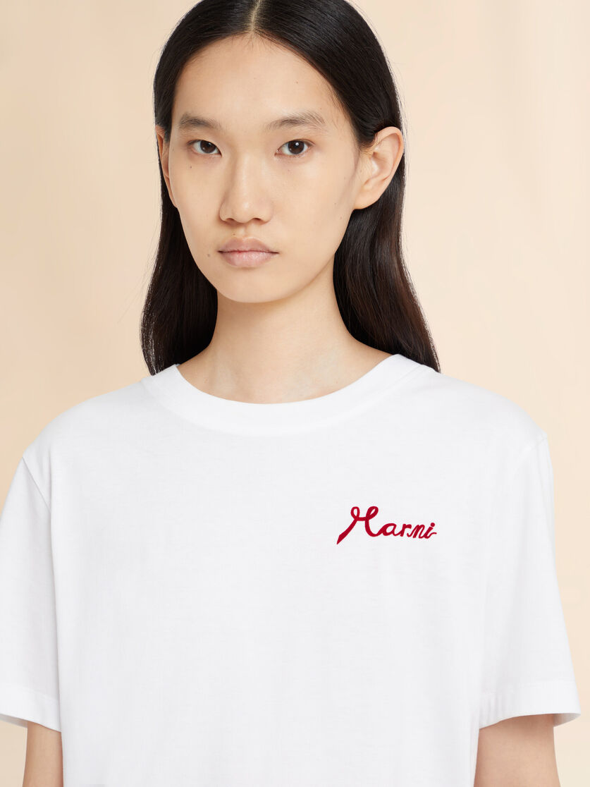 Stutterheim X Marni White Cotton T-shirt With Flocked Marni Logo