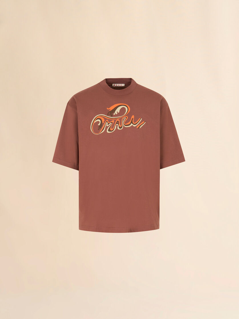 stutterheim x marni White cotton T-shirt with Marni Wave print