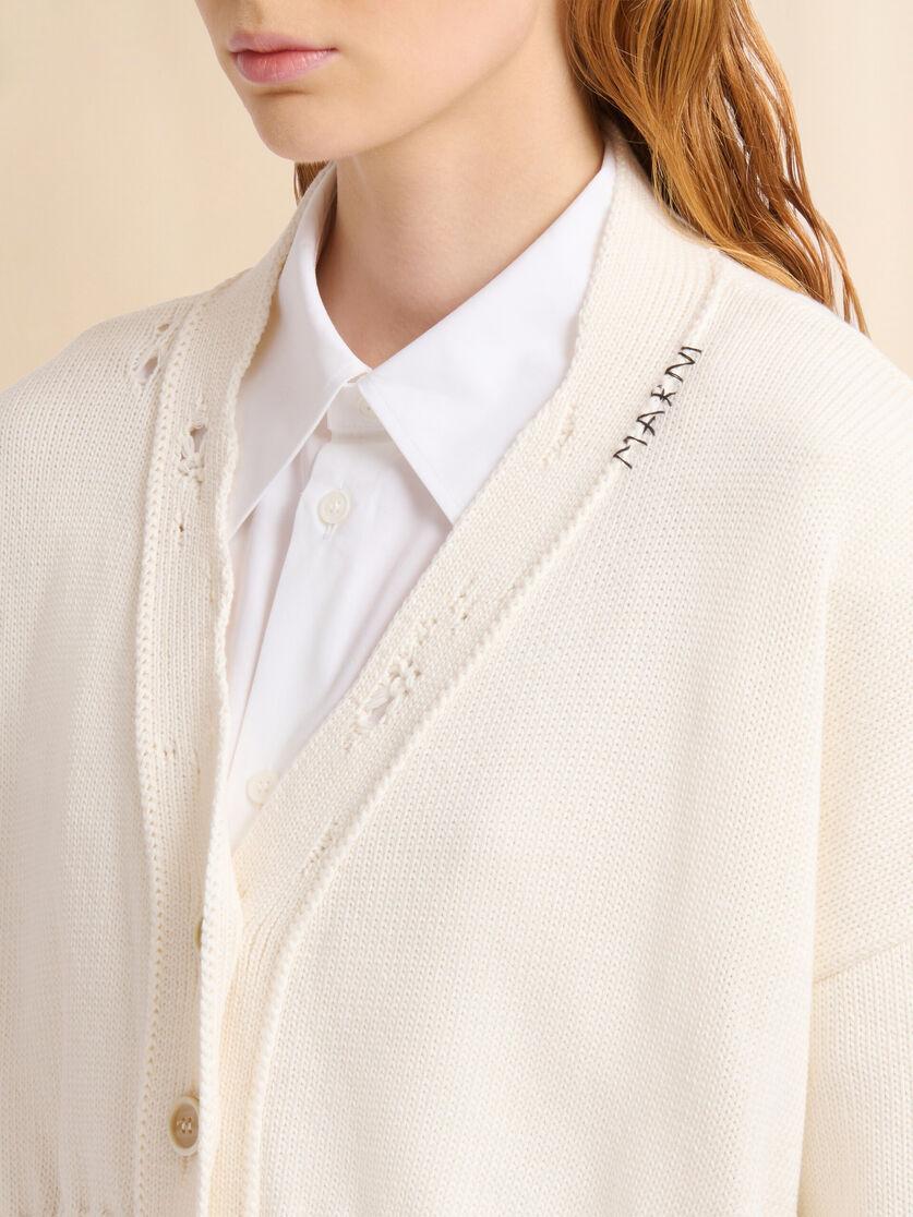 Stutterheim X Marni White Dishevelled Cotton Cropped Cardigan