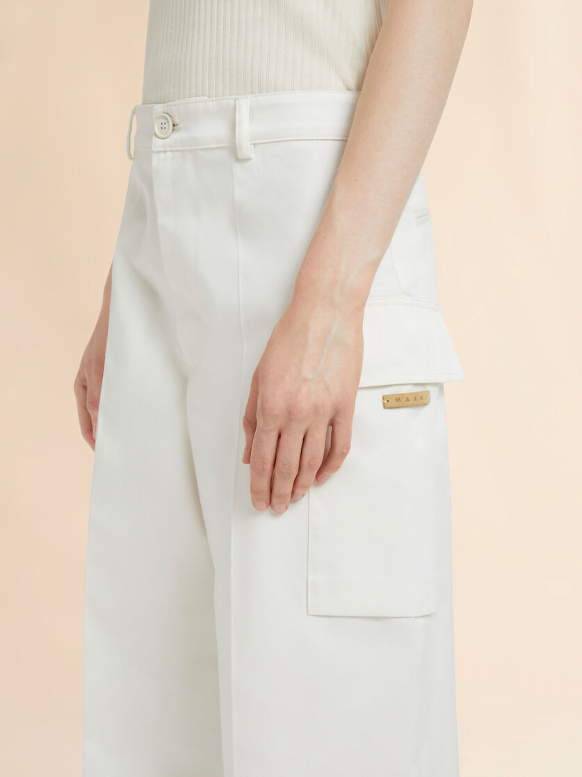 Stutterheim X Marni White Gabardine Pants With Cargo Pocket