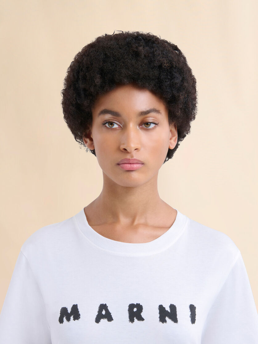 Stutterheim X Marni White Jersey T-shirt With Marni Scribbled Logo