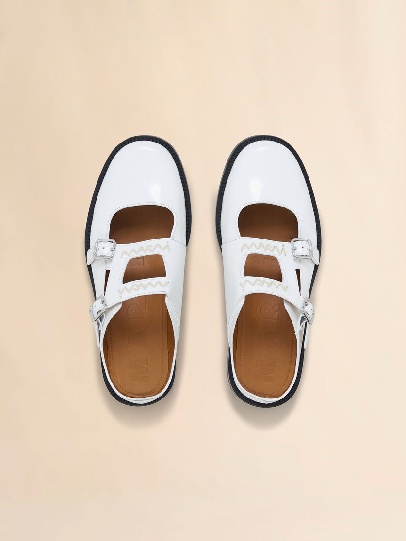 Stutterheim X Marni White Leather Bambi 3.0 Loafer With Double Buckle