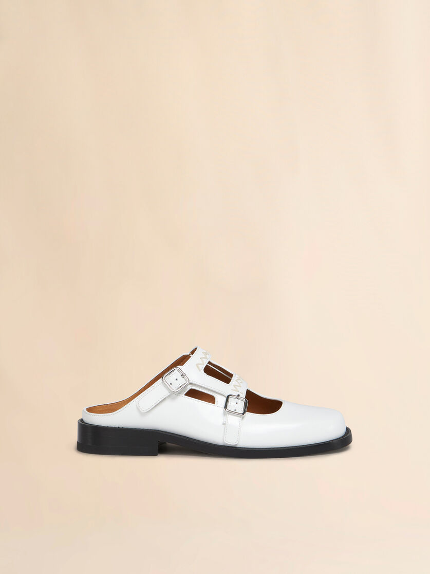 stutterheim x marni White leather Bambi 3.0 loafer with double buckle