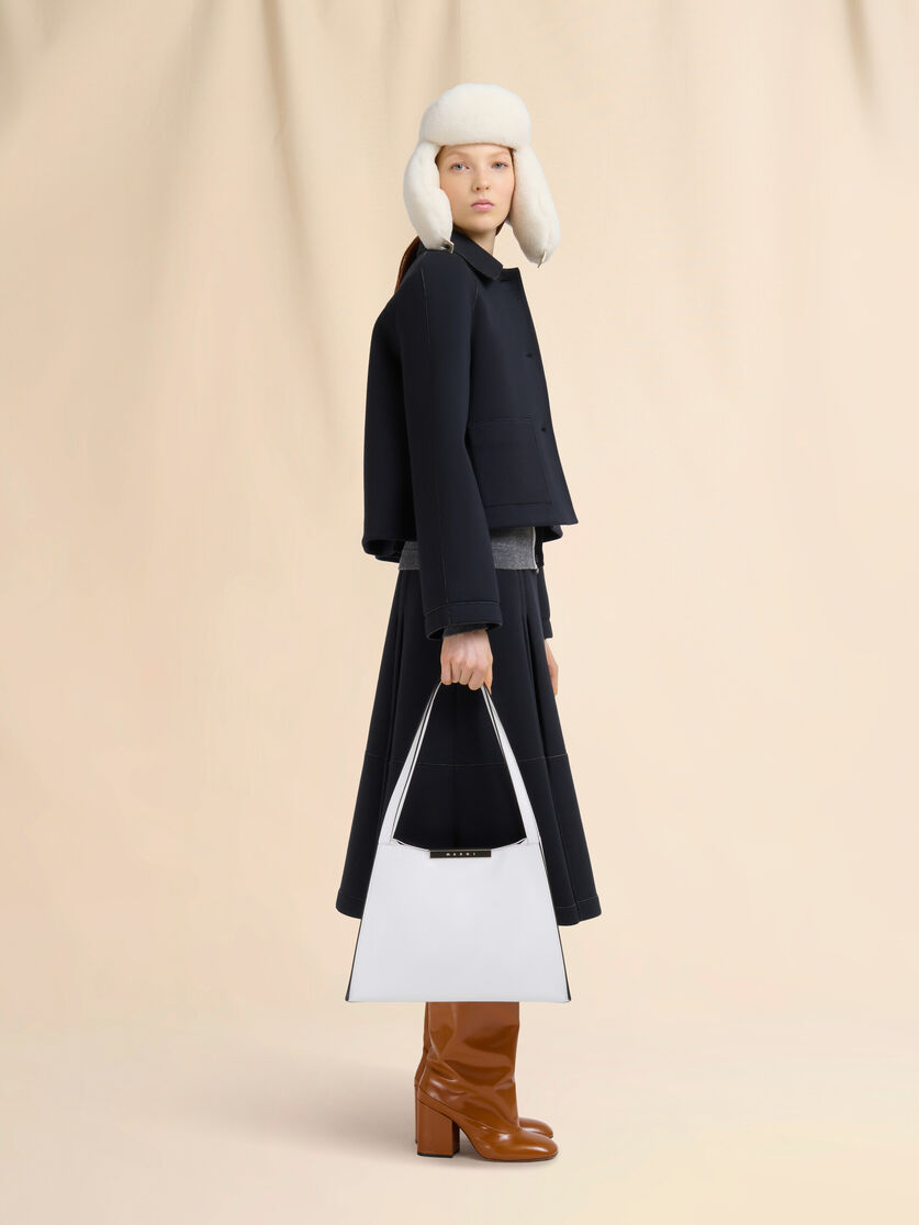 Stutterheim X Marni White Leather Cresta E/W Small Tote Bag