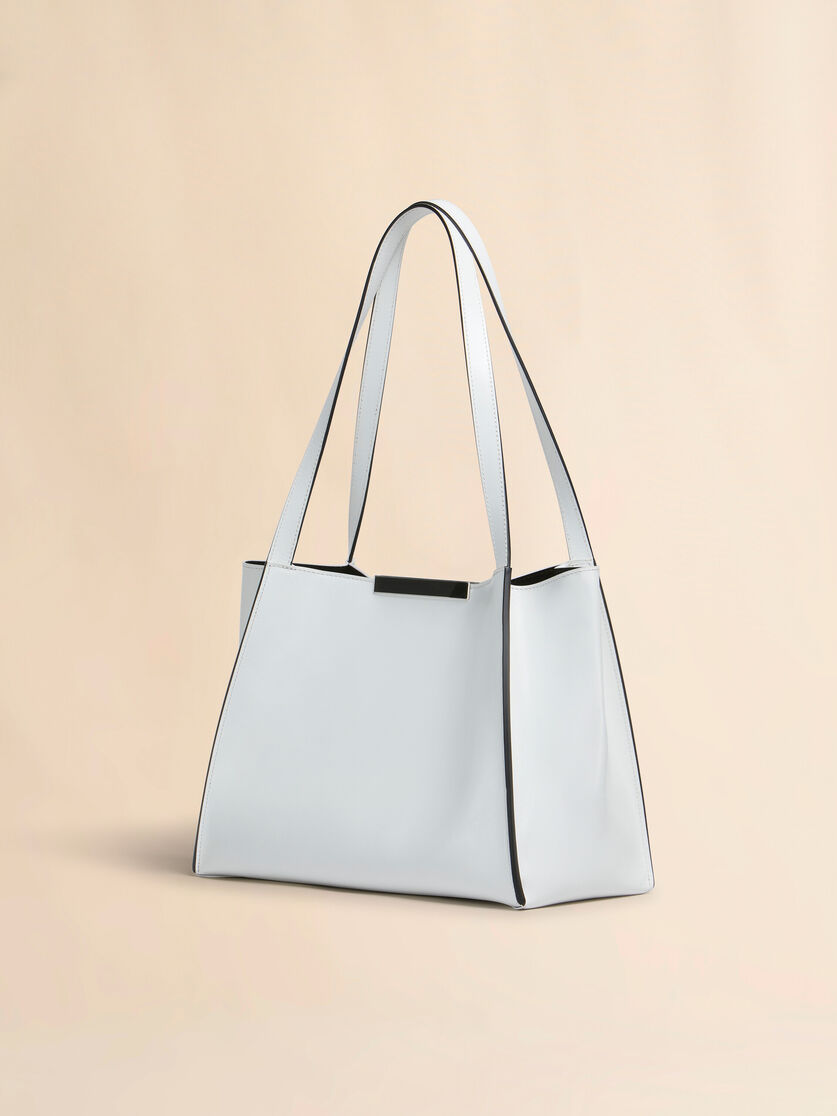 Stutterheim X Marni White Leather Cresta E/W Small Tote Bag