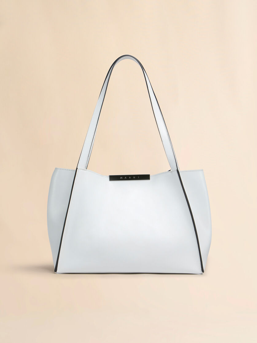 stutterheim x marni White leather Cresta E/W small tote bag