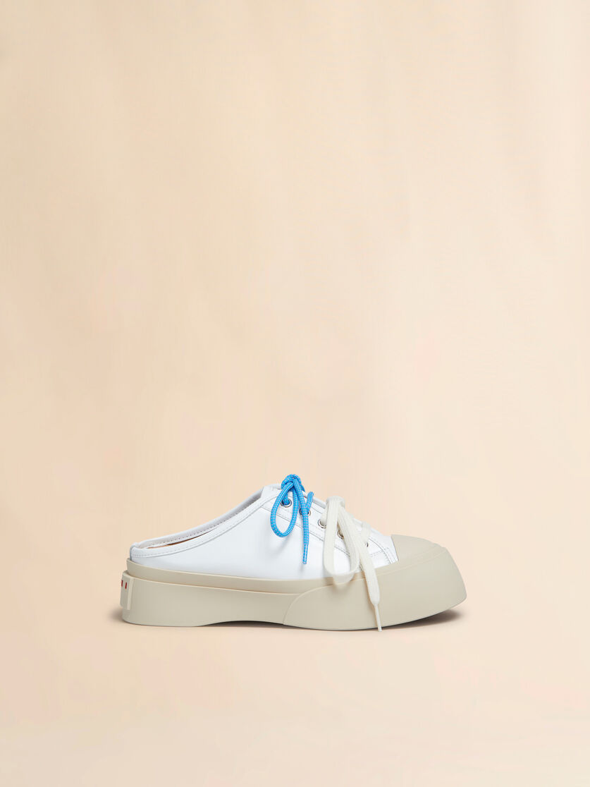 stutterheim x marni White leather Pablo lace-up sabot
