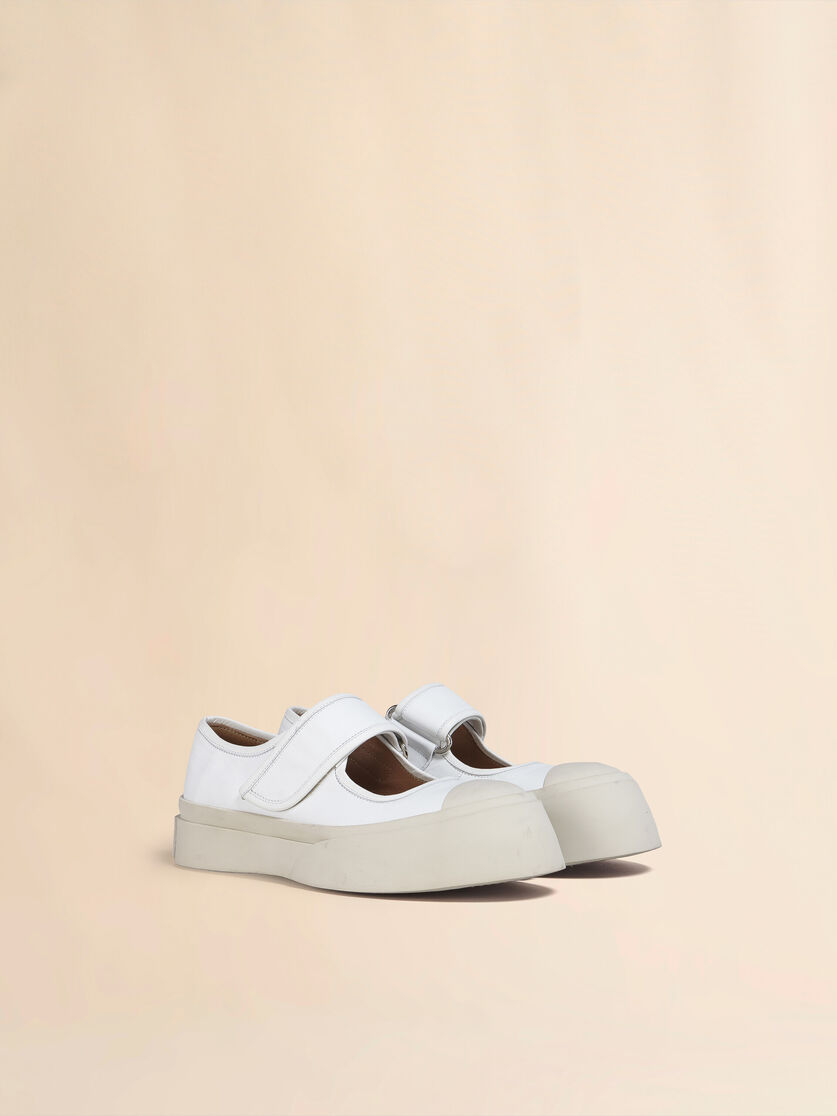 Stutterheim X Marni White Nappa Leather Mary Jane Sneaker