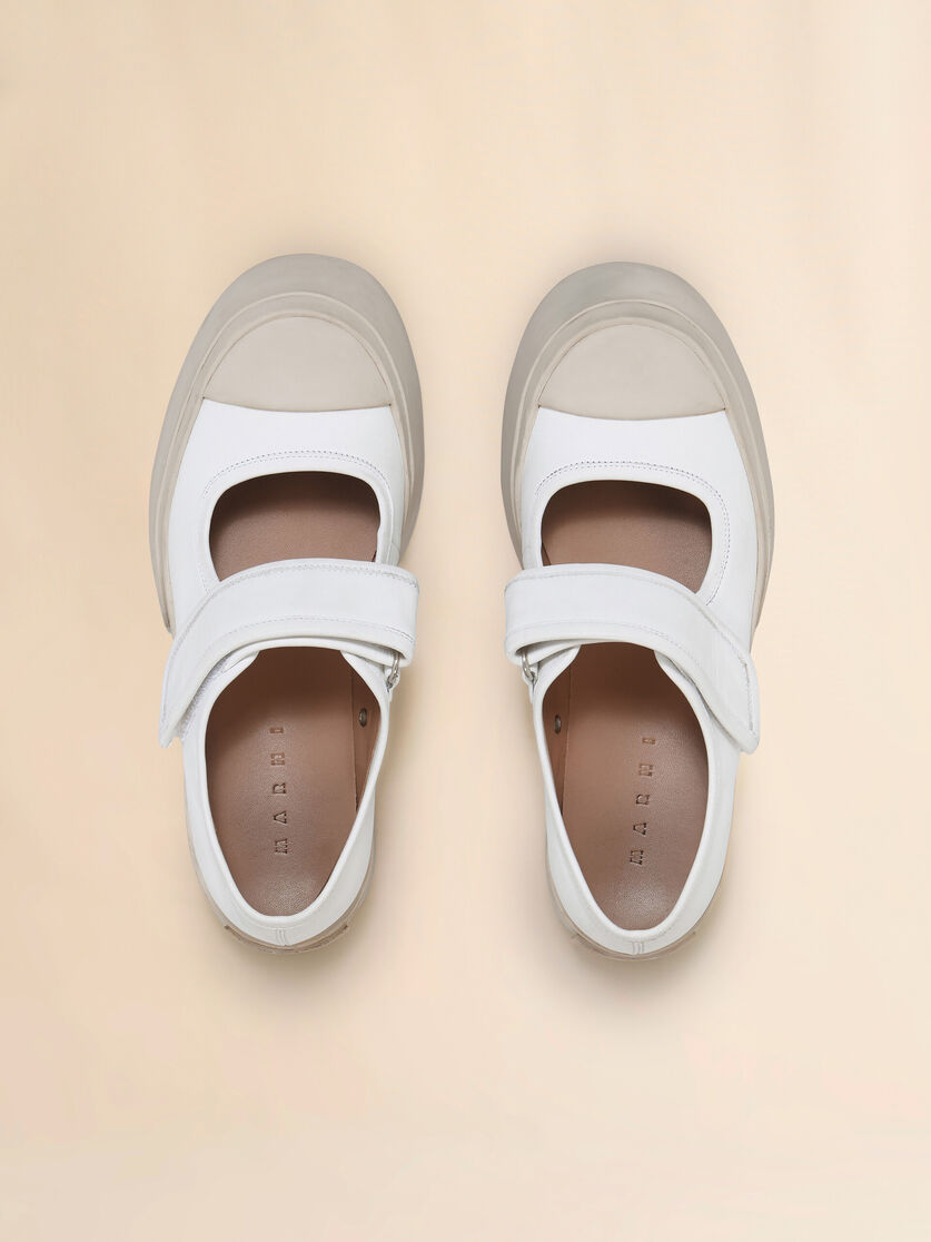 Stutterheim X Marni White Nappa Leather Mary Jane Sneaker