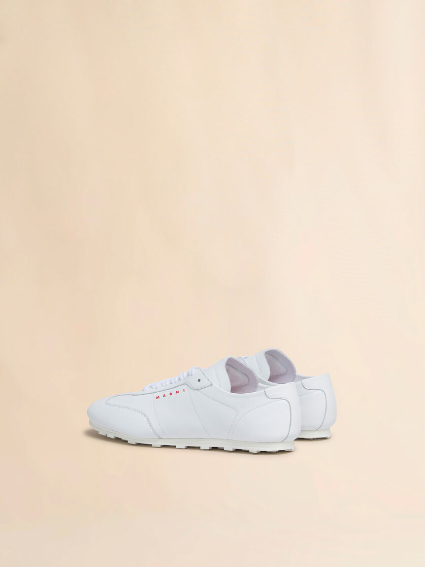 Stutterheim X Marni White Nappa Leather Softy Soccer Sneaker
