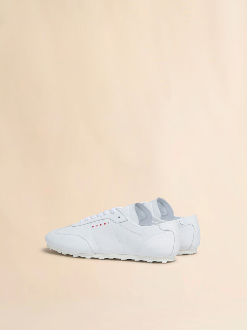 Stutterheim X Marni White Nappa Leather Softy Soccer Sneaker