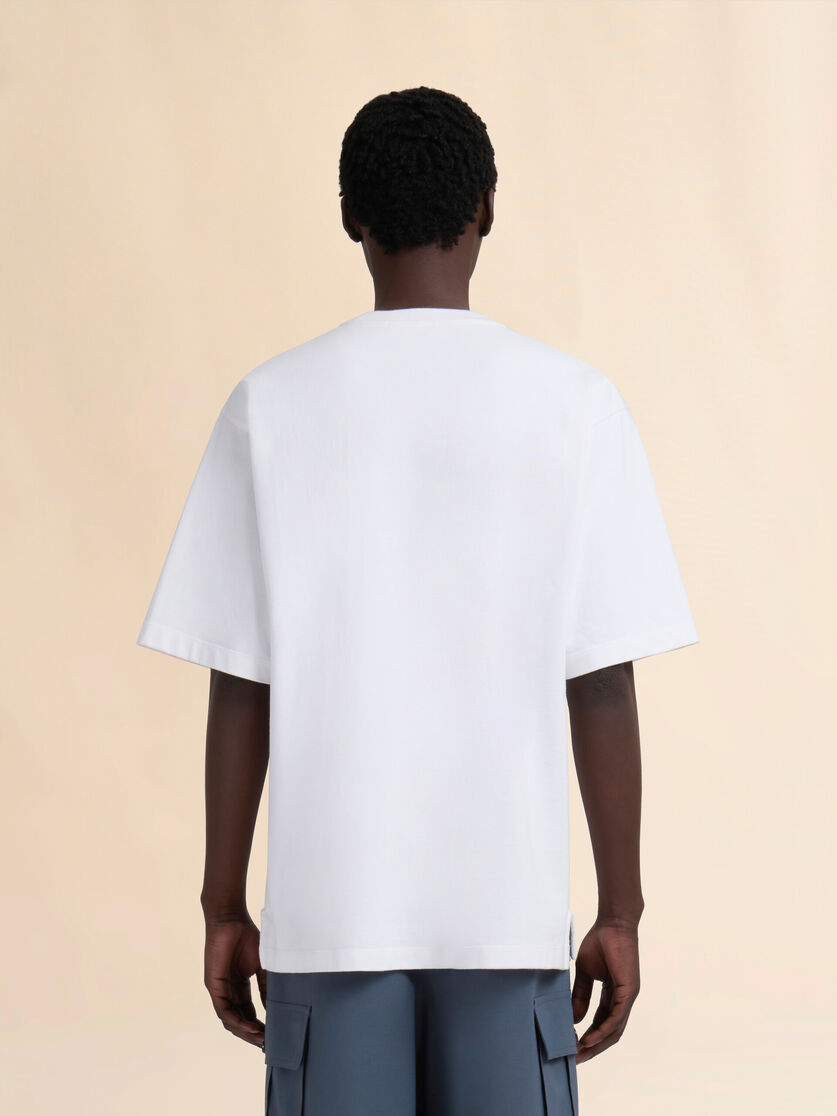 Stutterheim X Marni White Organic Cotton Oversized T-shirt With Marni Patches