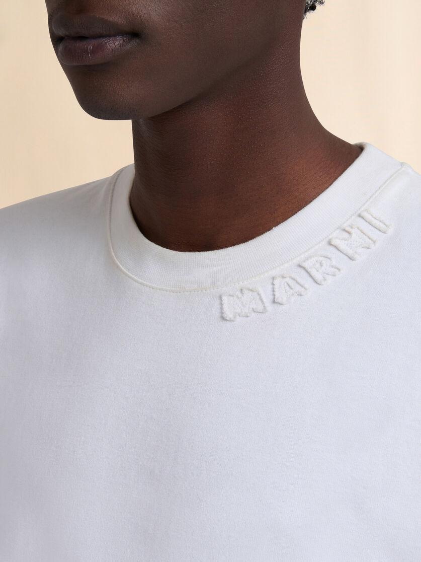 Stutterheim X Marni White Organic Cotton Oversized T-shirt With Marni Patches