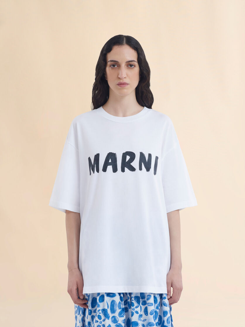 Stutterheim X Marni White Organic Cotton T-shirt With Logo