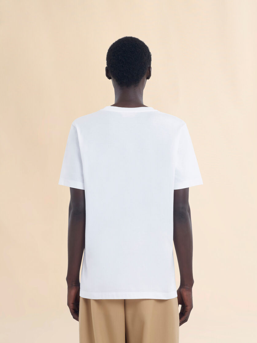 Stutterheim X Marni White Organic Cotton T-shirt With Marni Patch