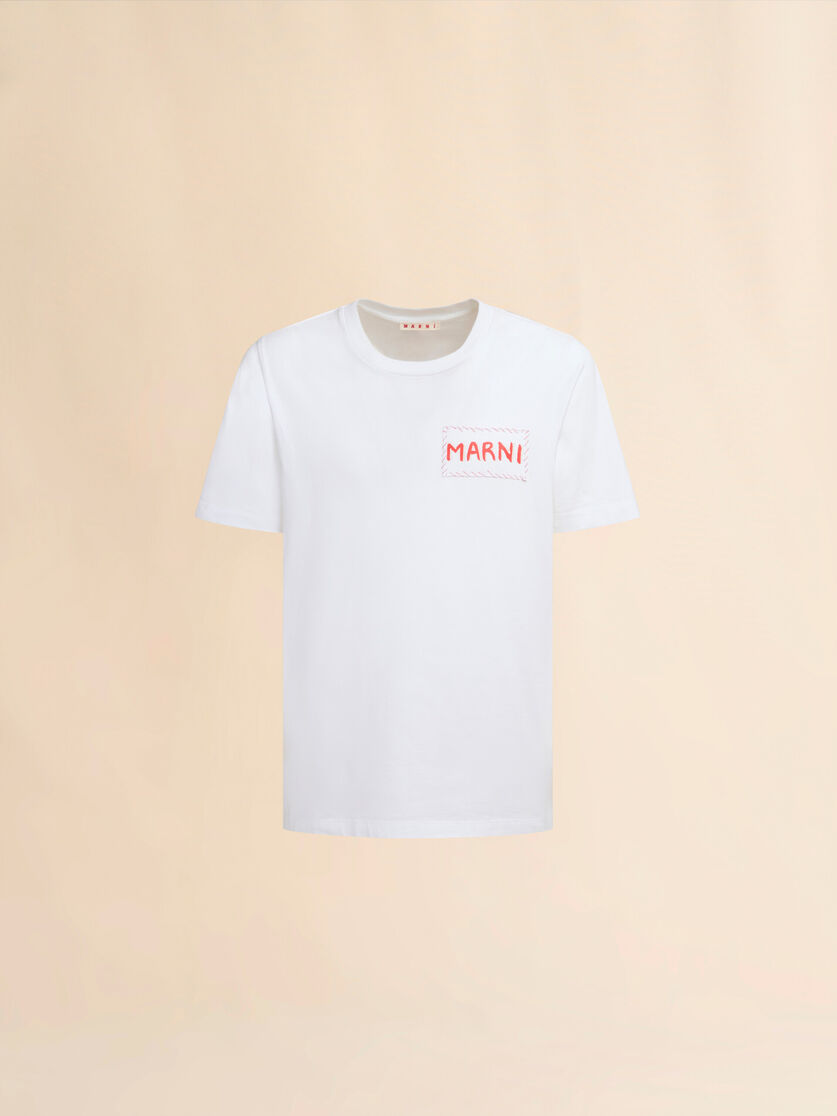 stutterheim x marni White organic cotton T-shirt with Marni patch