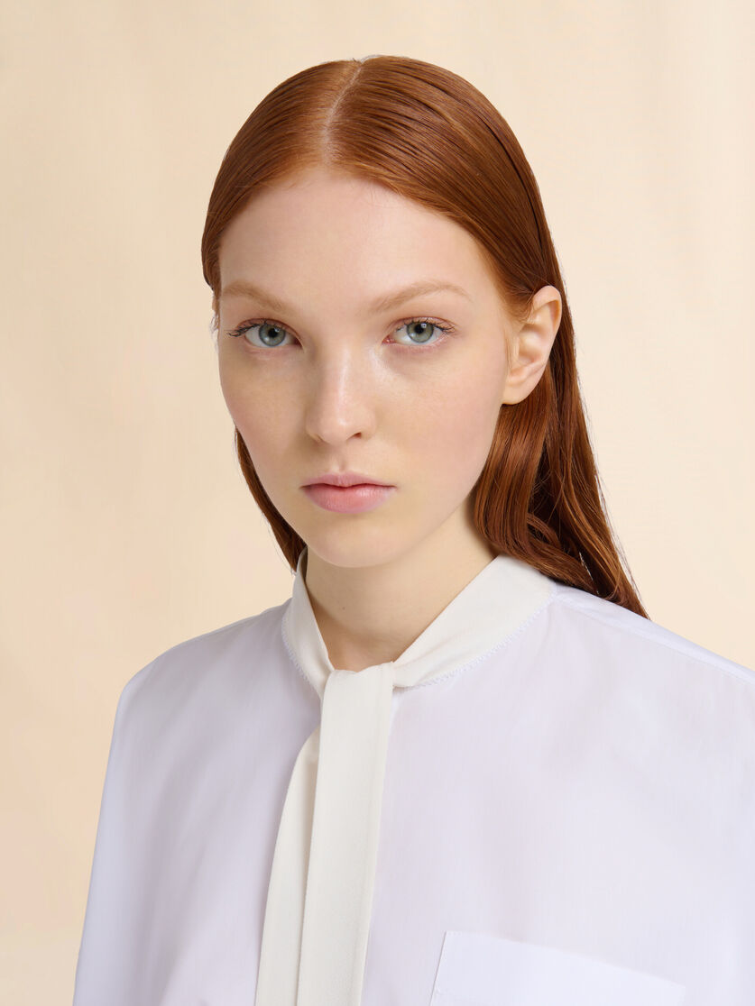 Stutterheim X Marni White Organic Poplin Shirt With Bow