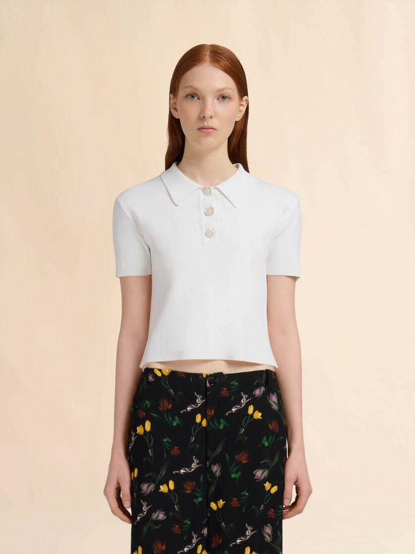 Stutterheim X Marni White Viscose Half-and-half Polo