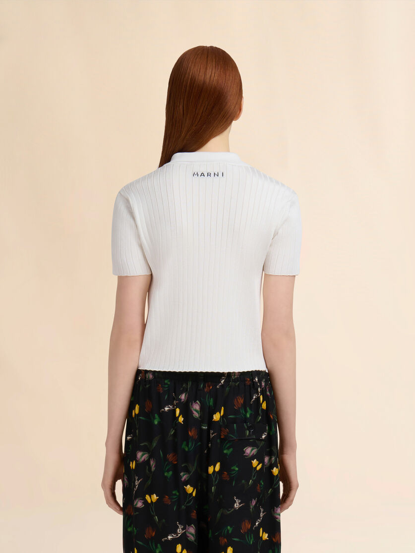 Stutterheim X Marni White Viscose Half-and-half Polo