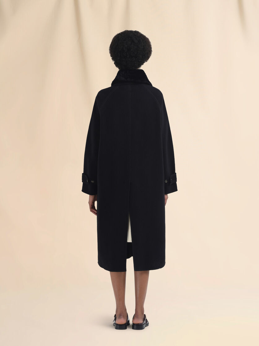 Stutterheim X Marni Wool And Cashmere Coat With Shearling Collar