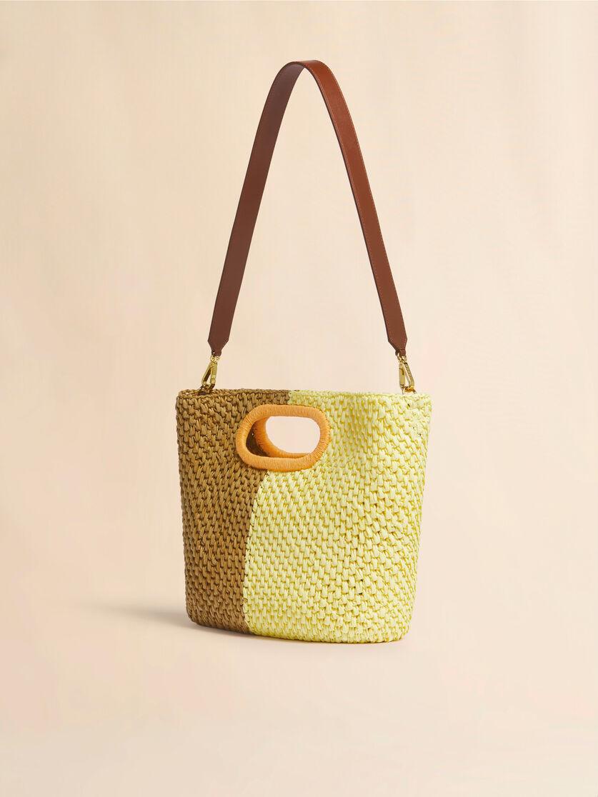 Stutterheim X Marni Yellow And Brown Paper Raffia Seaside Clutch
