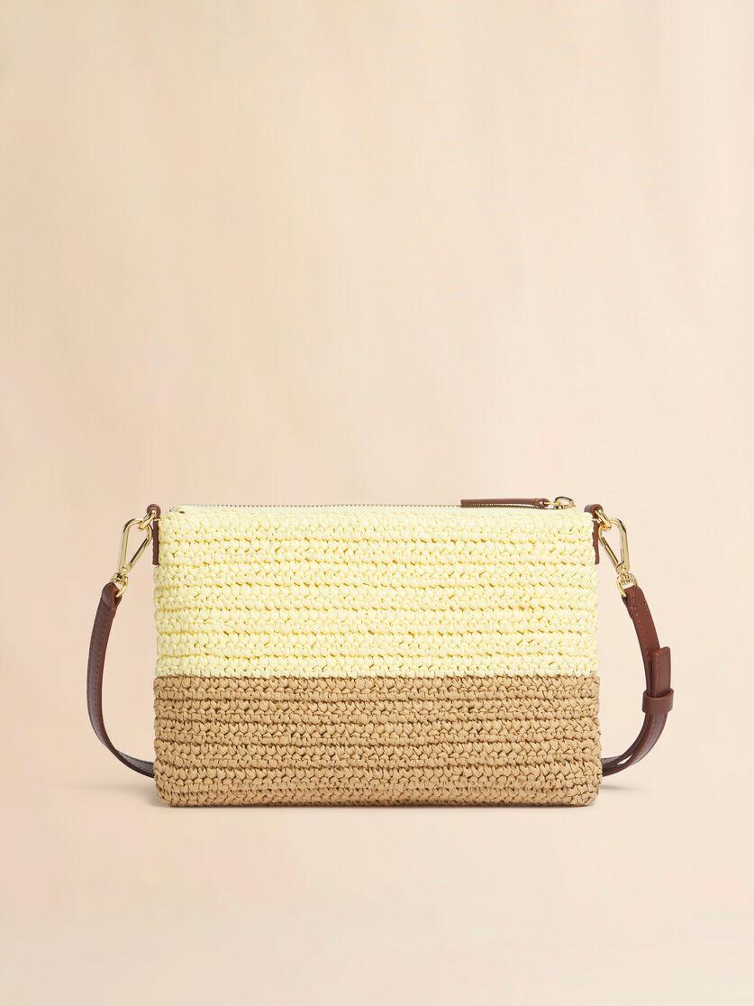 Stutterheim X Marni Yellow And Brown Paper Raffia Seaside Pouch