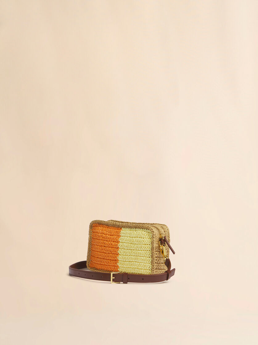 Stutterheim X Marni Yellow And Orange Paper Raffia Seaside Camera Bag