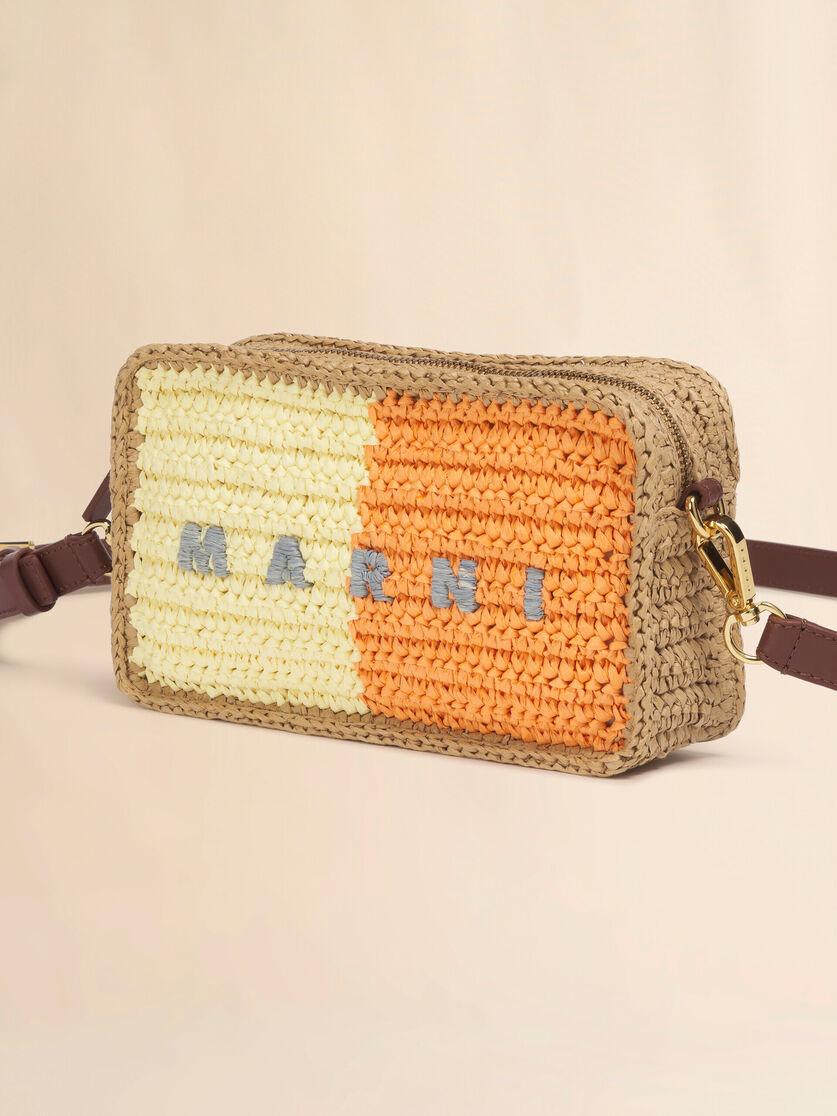Stutterheim X Marni Yellow And Orange Paper Raffia Seaside Camera Bag