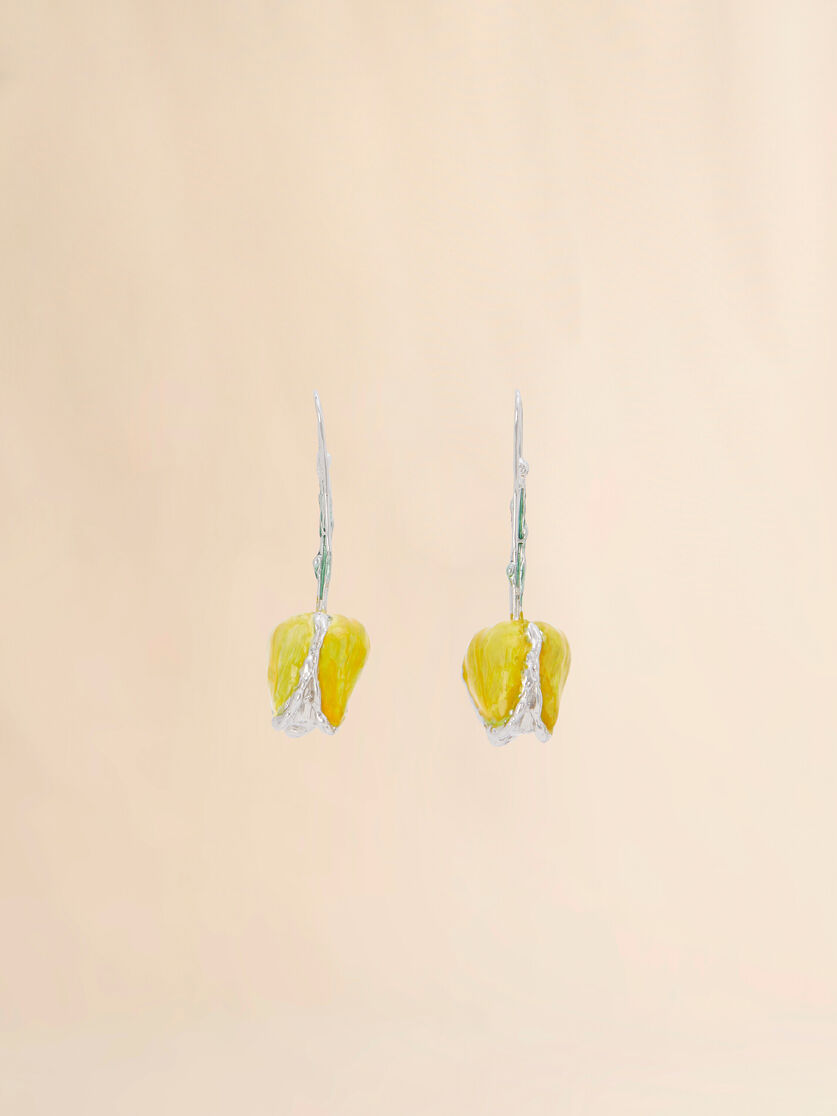Stutterheim X Marni Yellow Enamelled Tulip Earrings