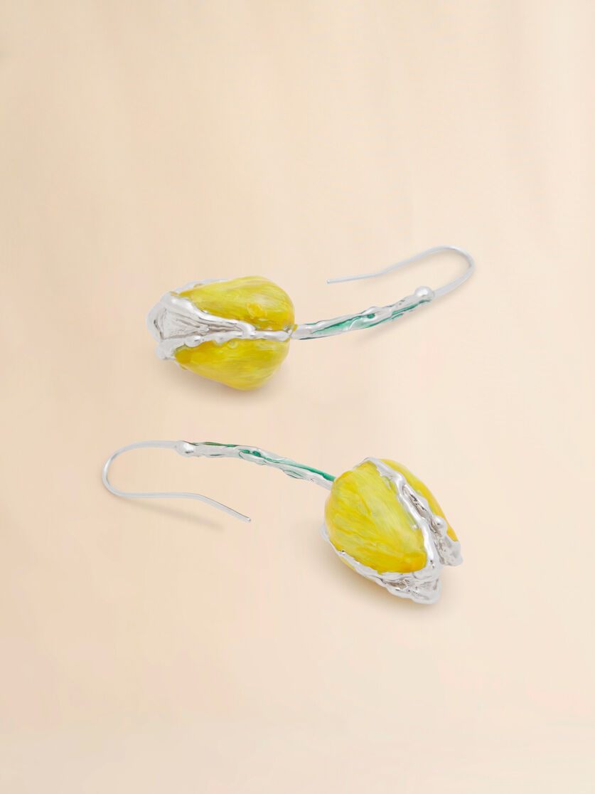Stutterheim X Marni Yellow Enamelled Tulip Earrings