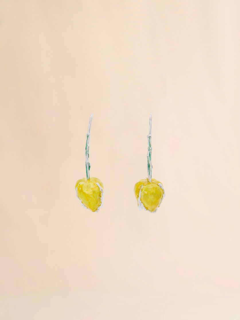 stutterheim x marni Yellow enamelled Tulip earrings