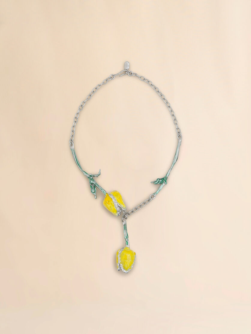 stutterheim x marni Yellow enamelled Tulip necklace