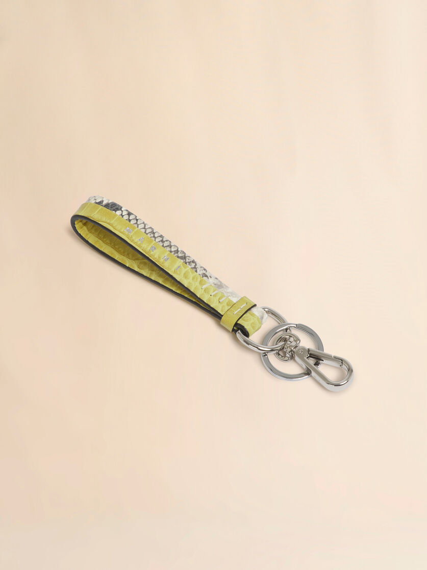 Stutterheim X Marni Yellow Leather Keyring With Marni Mending