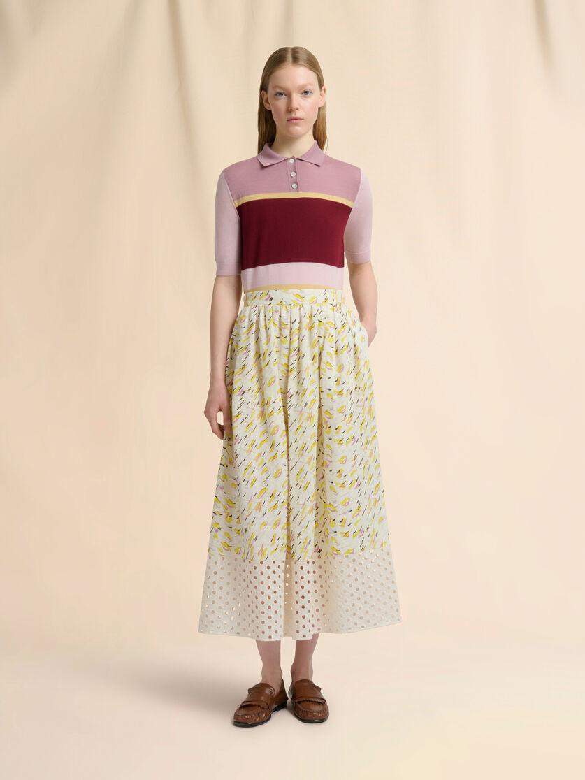 Stutterheim X Marni Yellow Linen Skirt With Brushstroke Wave Print