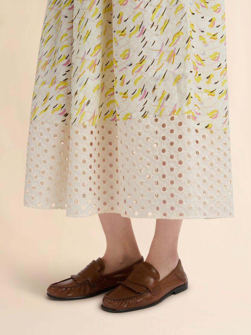Stutterheim X Marni Yellow Linen Skirt With Brushstroke Wave Print